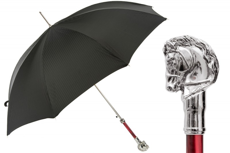 Kišobran Pasotti - Elegant Umbrella, Silver Horse Handle