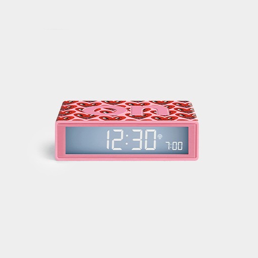 Sat budilica LEXON x KEITH HARING Flip+, Heart, rozi