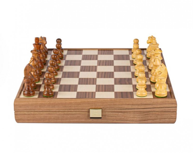 Šah set MANOPOULOS Staunton Chessmen &Walnut Chessb. 35cm wooden box